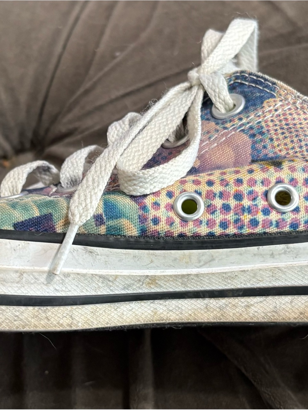 Converse Multicolor Floral Canvas Sneakers with Neon Yellow Lining - Women's - Picture 3 of 6